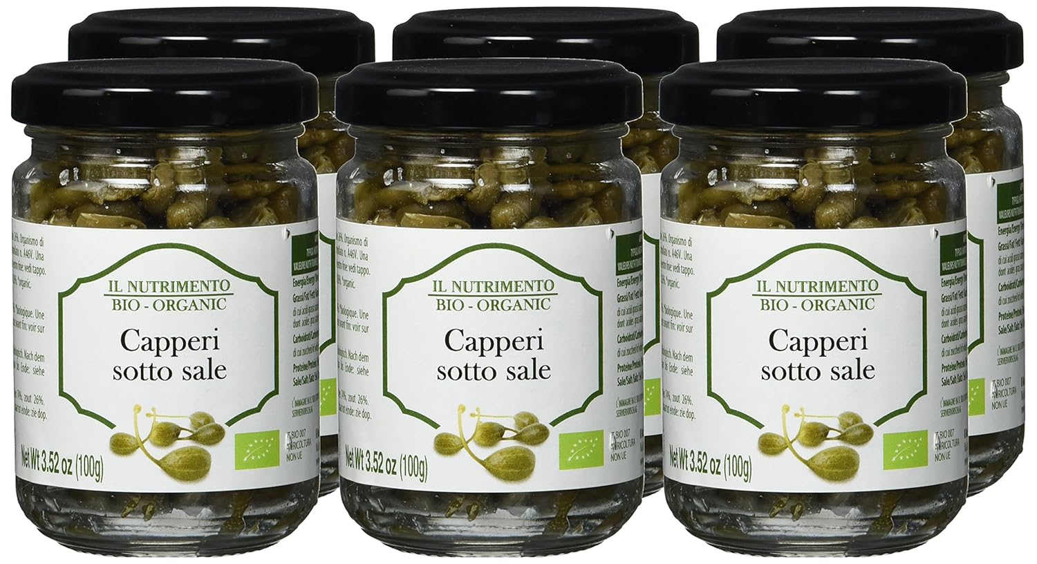 Detalle 2 de IL NUTRIMENTO Kapern in Meersalz – Handgeerntet, Bio & vegan – 6 x 100 g