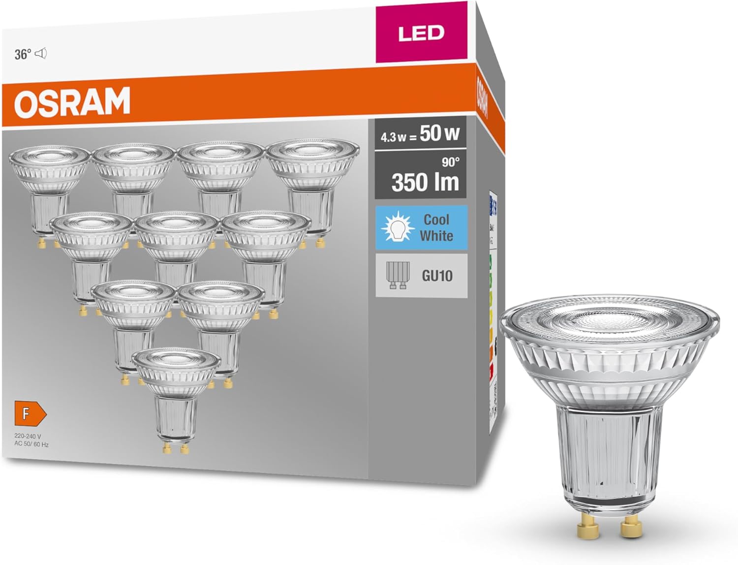 Thumbnail 6 de Osram 036703 Bombilla LED GU10 blanco, pack 10