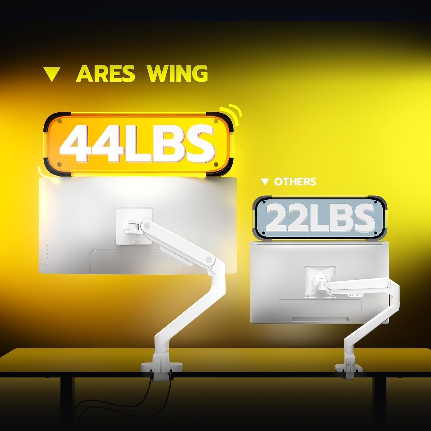 Detalle 1 de ARES WING Ultrawide Monitor Arm 44 lbs