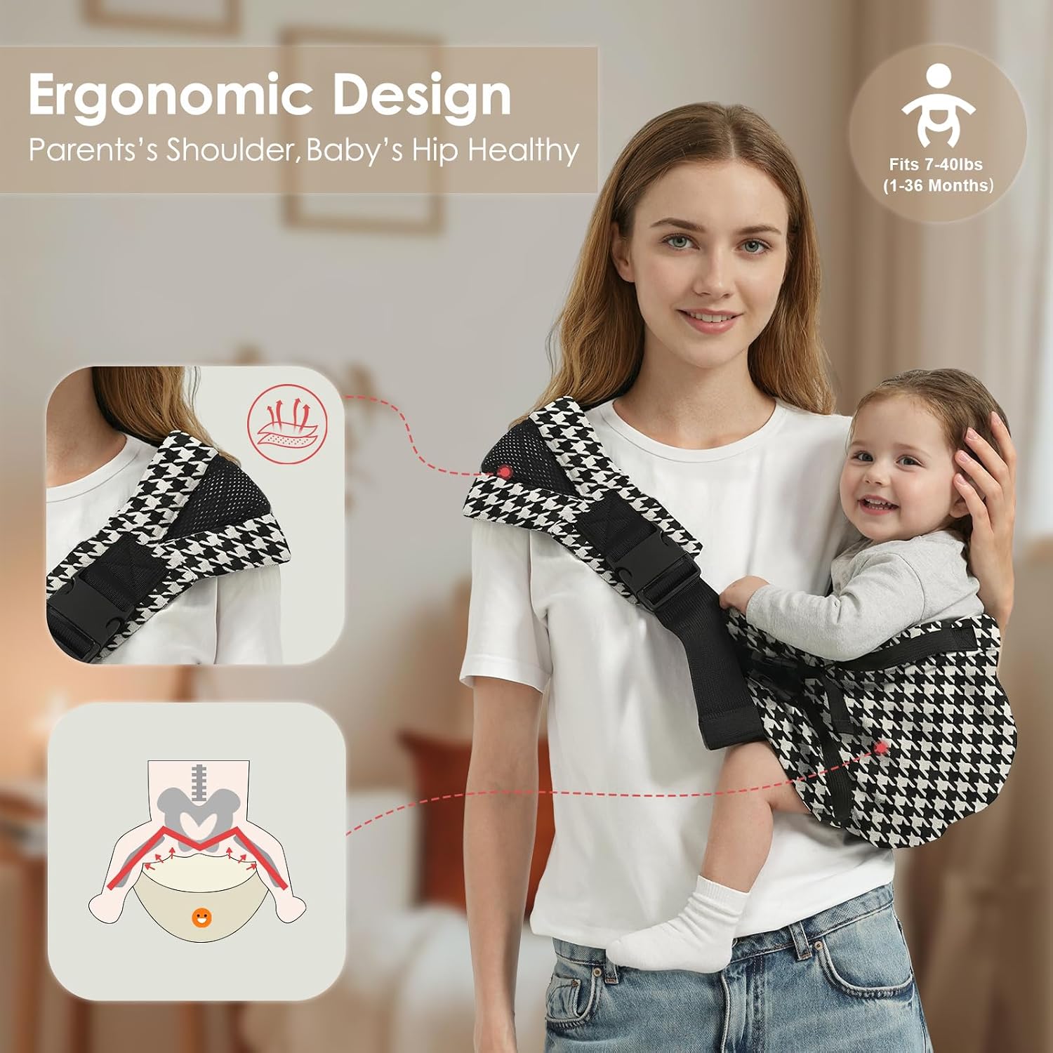 Detalle de Shiaon Baby Sling Carrier 8–40 lb
