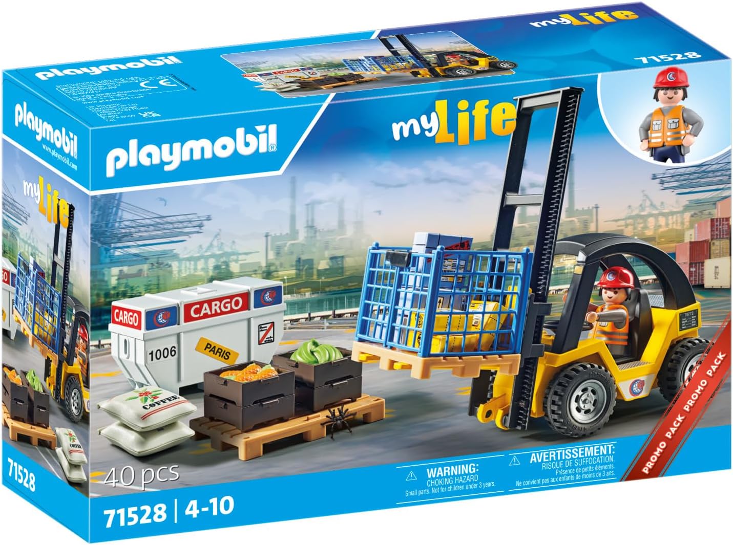 Thumbnail 1 de PLAYMOBIL Promo Pack 71528 – Chariot élévateur avec matériel et palettes