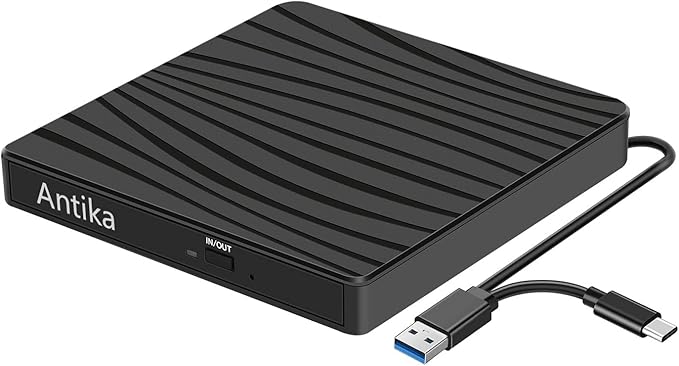 Antika Unidad de DVD Externa Type-C 🎵 para Portátiles Win y Mac