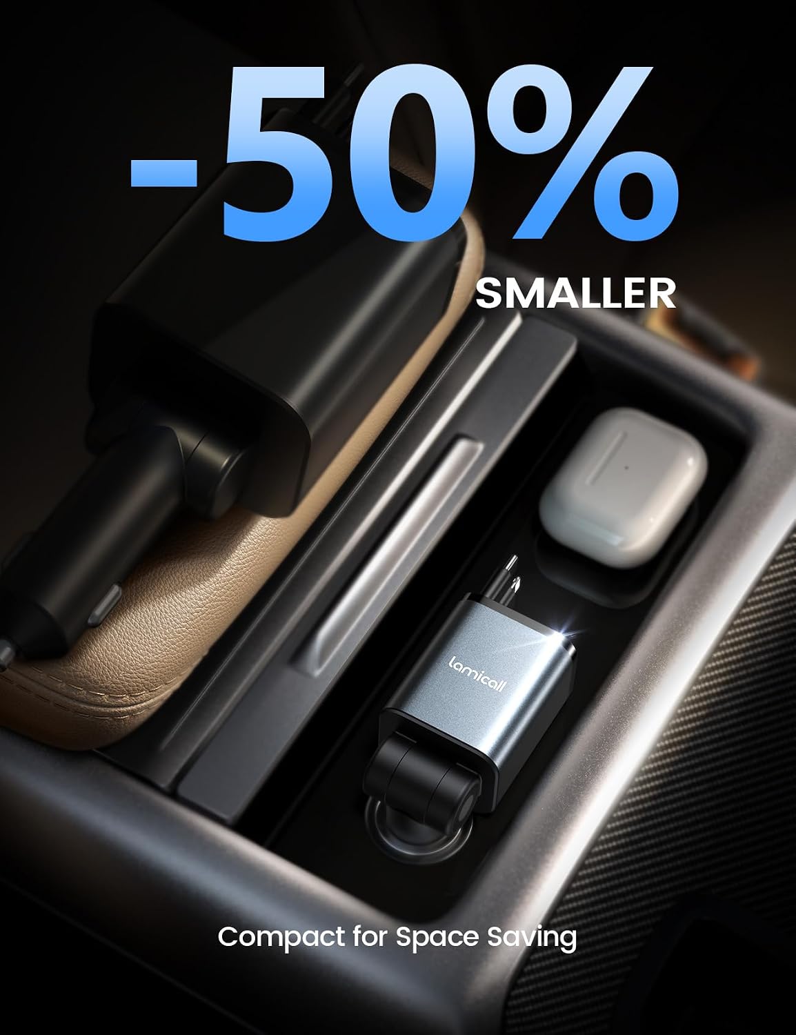 Thumbnail 3 de Lamicall 4‑in‑1 69W retractable car charger