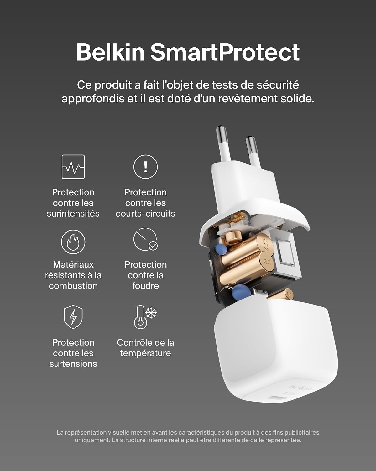 Thumbnail 3 de Belkin Chargeur Secteur Compact 45 W USB-C vers USB-C pour iPhone, Galaxy et iPad