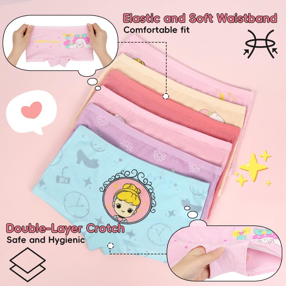 Detalle de HAGOT Mädchen Unterhosen aus Baumwolle (Boxershorts/Pantys), 95 % Baumwolle & 5 % Elasthan – 12er Pack