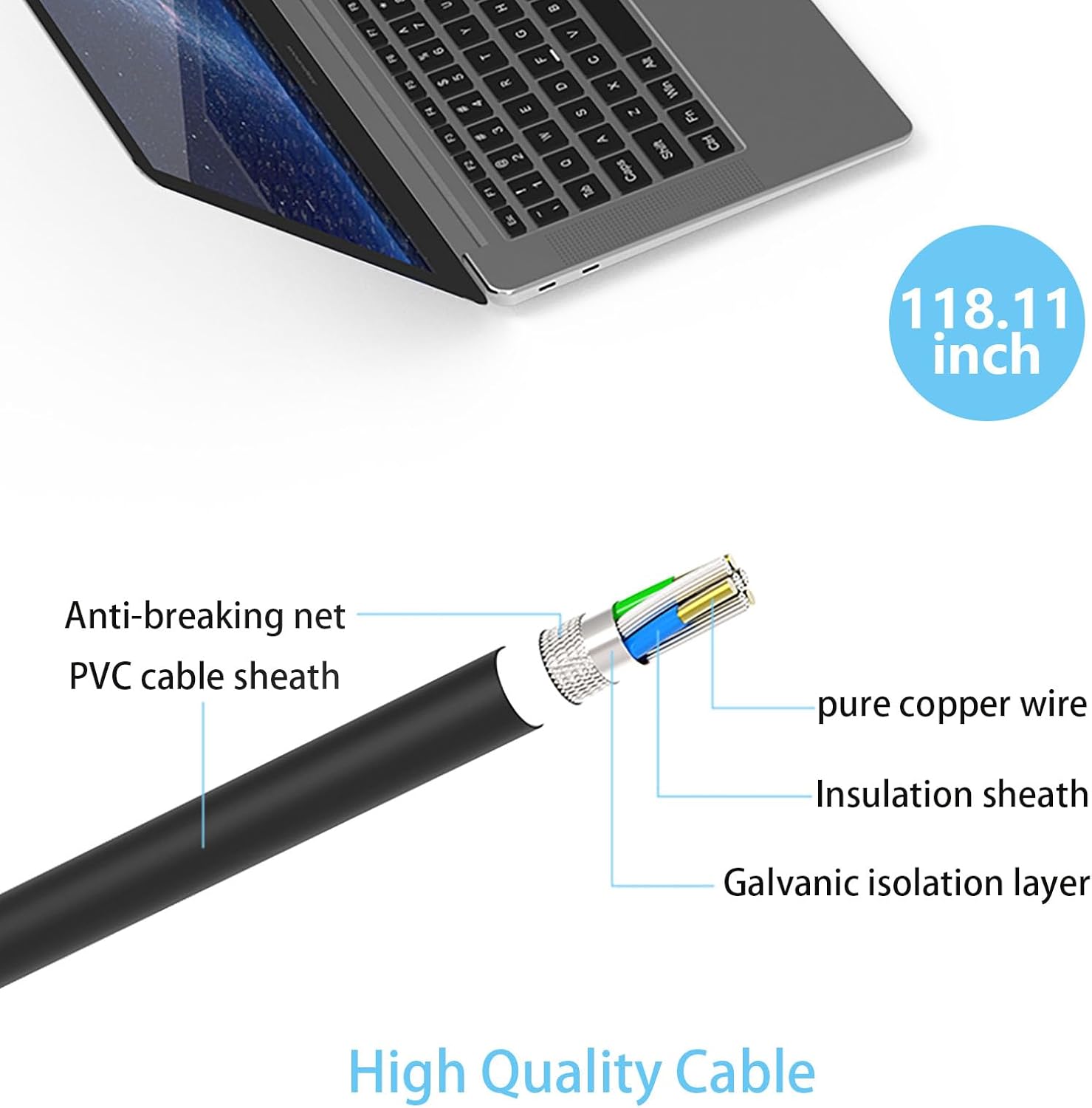 Detalle de Hafiuege 100W USB-C Laptop Fast Charger: versatile PD 3.0 power for MacBook Pro, iPad and USB-C devices