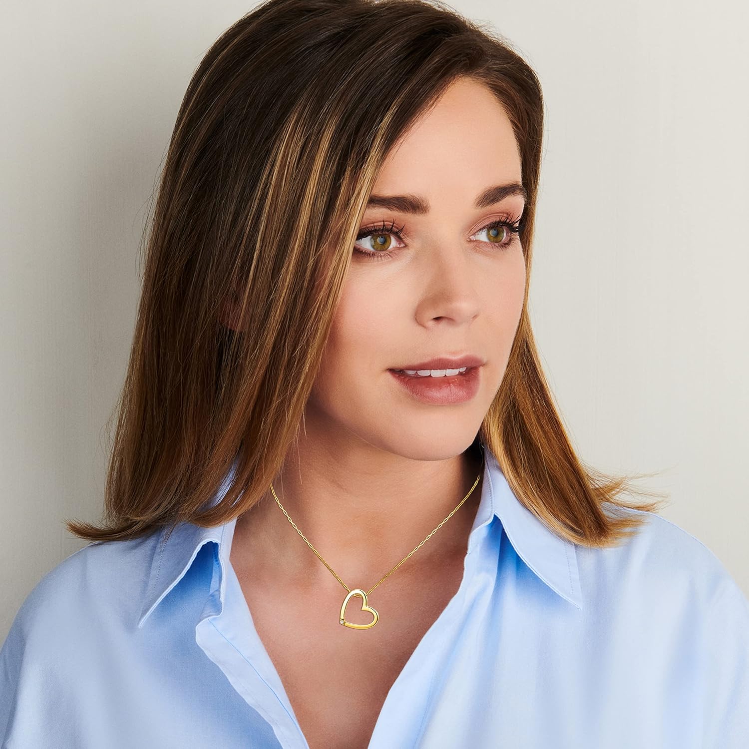 Thumbnail 3 de MIORE collier cœur avec diamant en or 18K (750) sur chaîne ankora 45 cm – option or blanc ou jaune, boîte cadeau