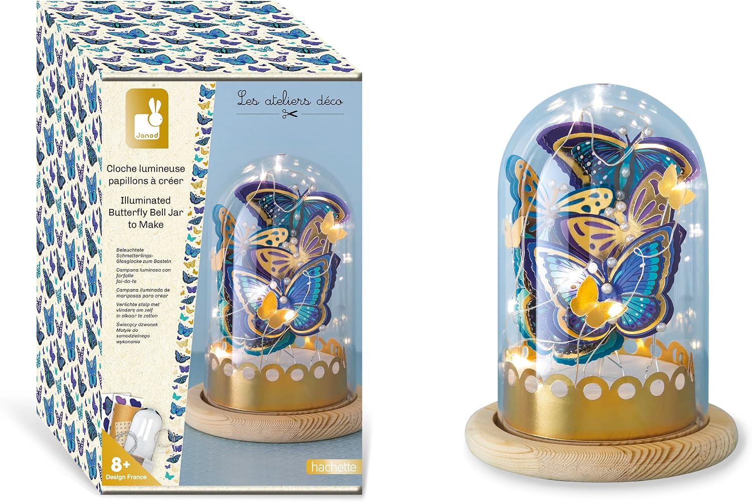 Thumbnail 5 de Janod - Cloche Lumineuse Papillons Bleus et Dorés à Créer (Les Ateliers Déco) – Kit créatif pour enfant