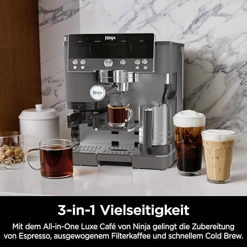 Thumbnail 6 de Ninja Luxe Café Premier 3-in-1-Kaffeemaschine mit Mahlwerk & Aufschäumer – Gunmetal