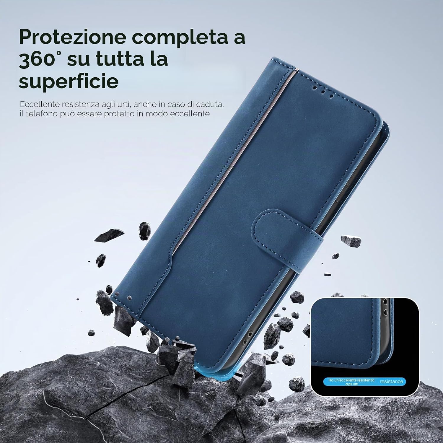 Thumbnail 6 de AsWant Cover per Honor 400, Custodia Libro Premium in PU con Blocco Magnetico e Funzione Stand (Blu)