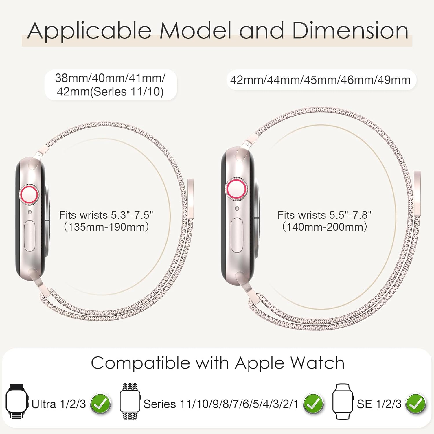 Thumbnail 1 de Original Milanese Loop Band for Apple Watch (38–49mm) with Magnetic Closure