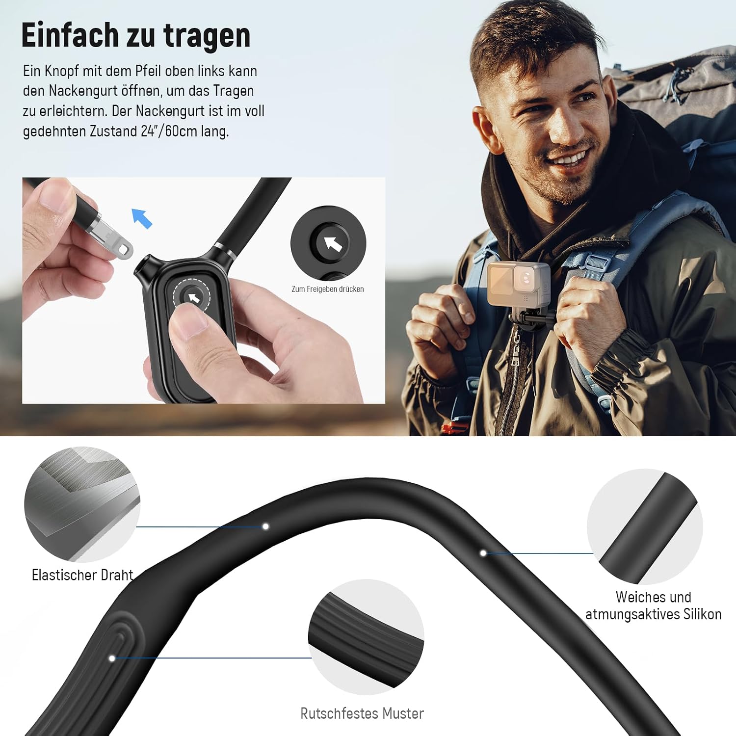 Thumbnail 6 de NEEWER magnetische Hals-Halterung mit Pocket 3 Käfig für POV-Aufnahmen (GP39)