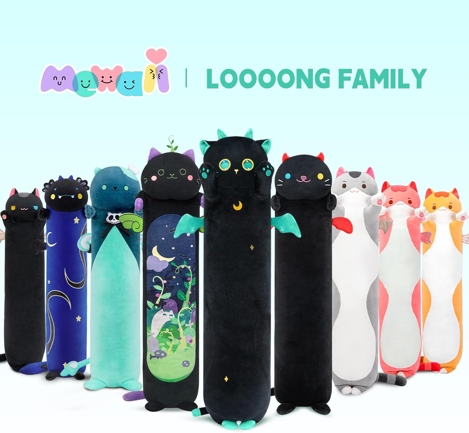 Thumbnail 6 de Mewaii 50CM Chat Peluche Kawaii – Coussin Long Oreiller Doux etConfort pour Cadeau