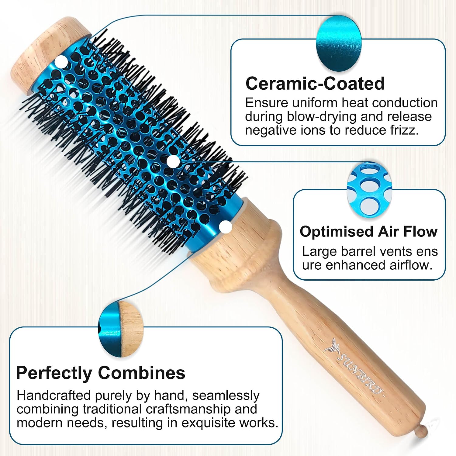 Thumbnail 3 de SUNBIRD round hair brush, 2.1-inch