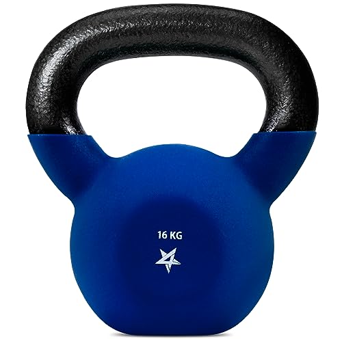 Detalle de Yes4All Pesas rusas de 16 kg con revestimiento de neopreno ( azul oscuro )
