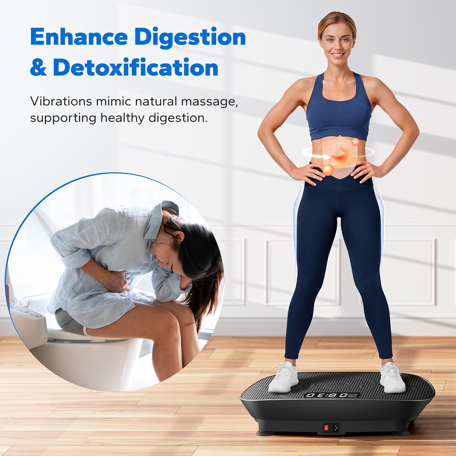 Detalle 2 de MERACH Vibration Plate: Quiet, Compact Full-Body Vibration Exercise Machine