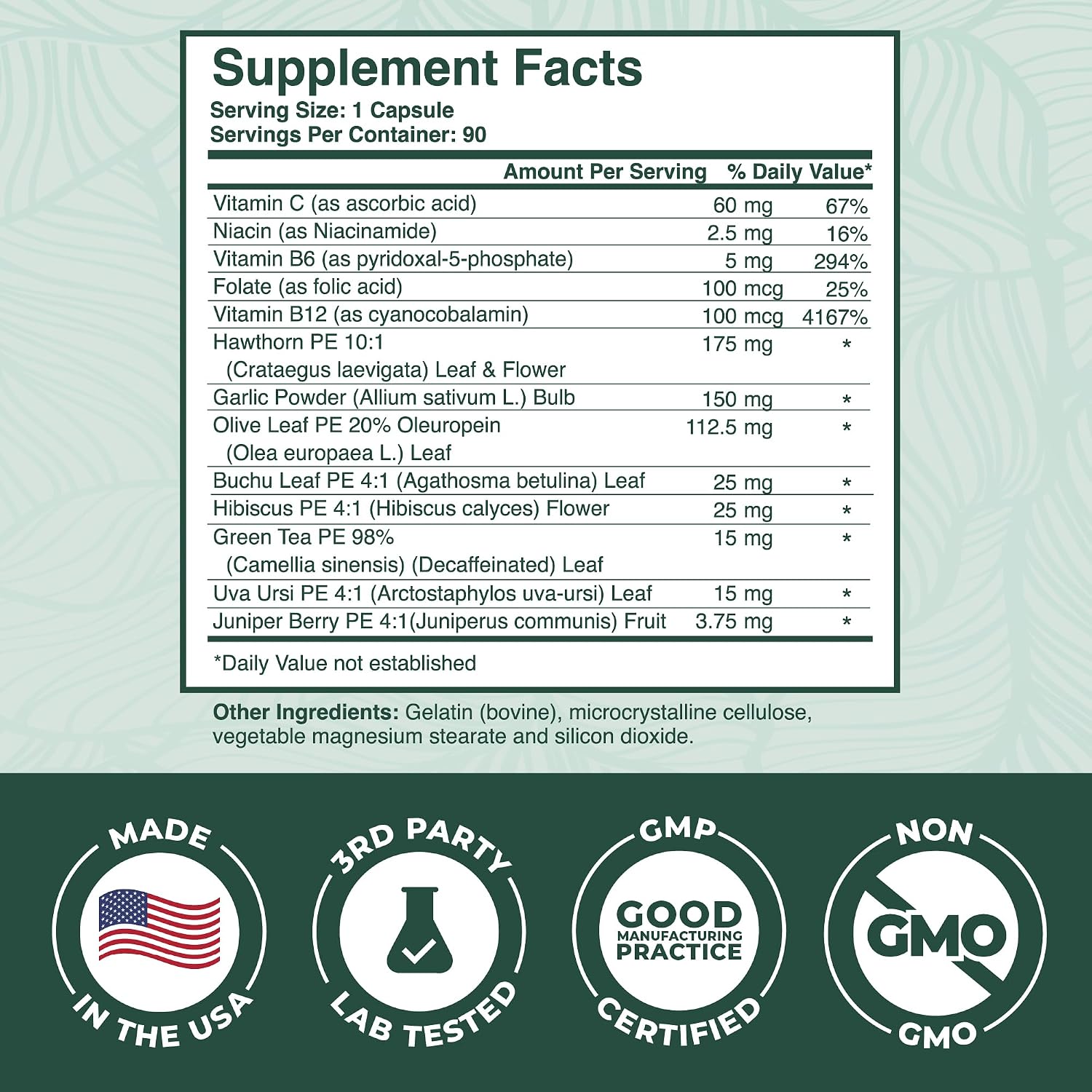 Thumbnail 6 de PurePremium Blood Pressure Support Supplement, 90 Capsules with Hawthorn, Hibiscus & Garlic