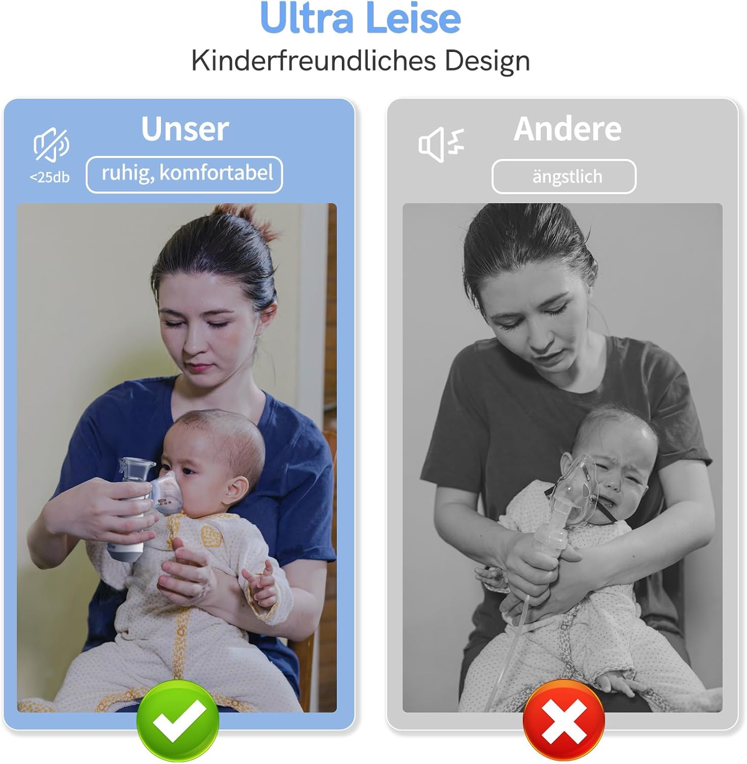 Thumbnail 3 de Inhalationsgerät, JOSSIS Ultra Leise Inhaliergeräte für Erwachsene, Kinder, Partikelgröße 1-5µm, Einstellbarer Sprühnebel, Aufladbarer Inhalator
Inhalationsgerät, JOSSIS Ultra Leise Inhaliergeräte f…