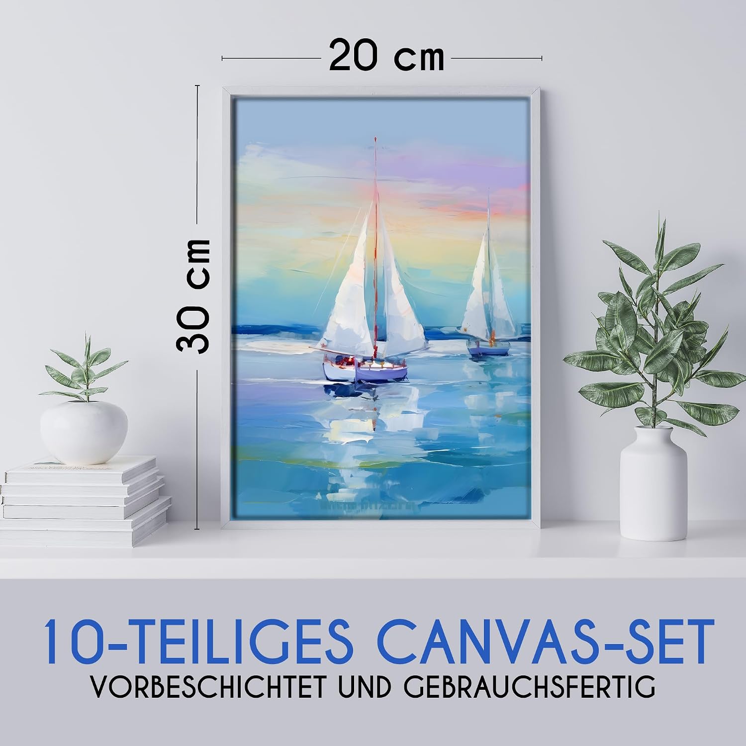 Detalle 2 de Zenacolor Canvas Set 10 teilig (Leinwand zum Bemalen) 20x30 cm – säurefreie Baumwolle