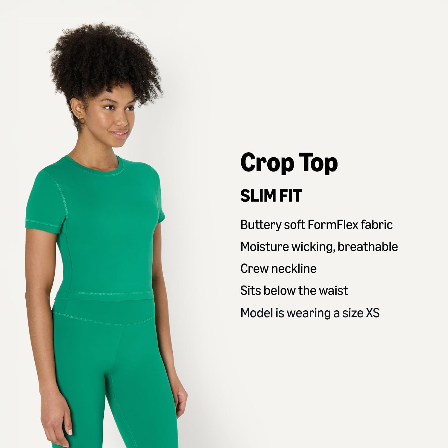 Detalle 2 de Amazon Essentials Women's Active FormFlex Buttery Soft Short Sleeve Crop Top