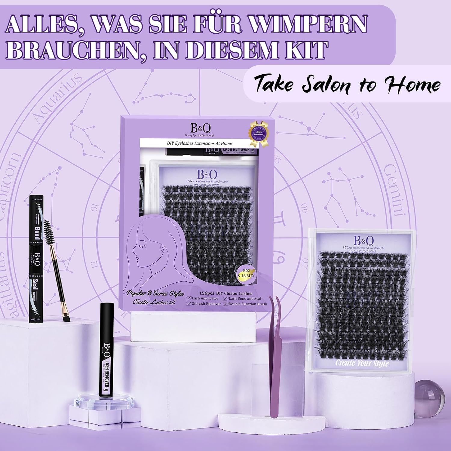 Thumbnail 6 de B&Q Lash Extension Set B02 Wimpern 156 Stück