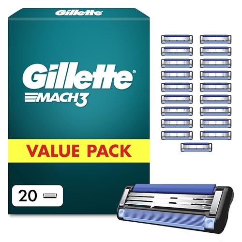 Gillette Mach3 Klingen Herren – 20 Original Rasierklingen, Blau