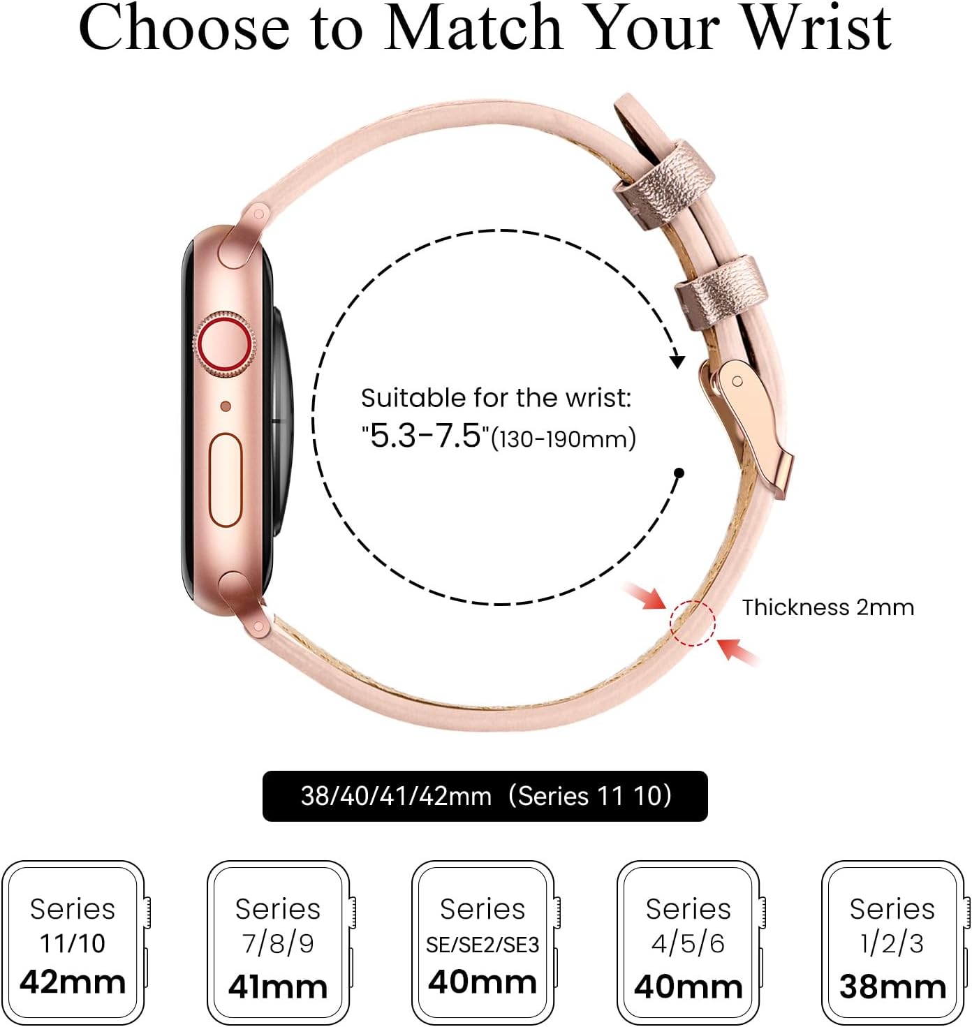 Thumbnail 1 de SUNFWR leather Apple Watch strap 41mm