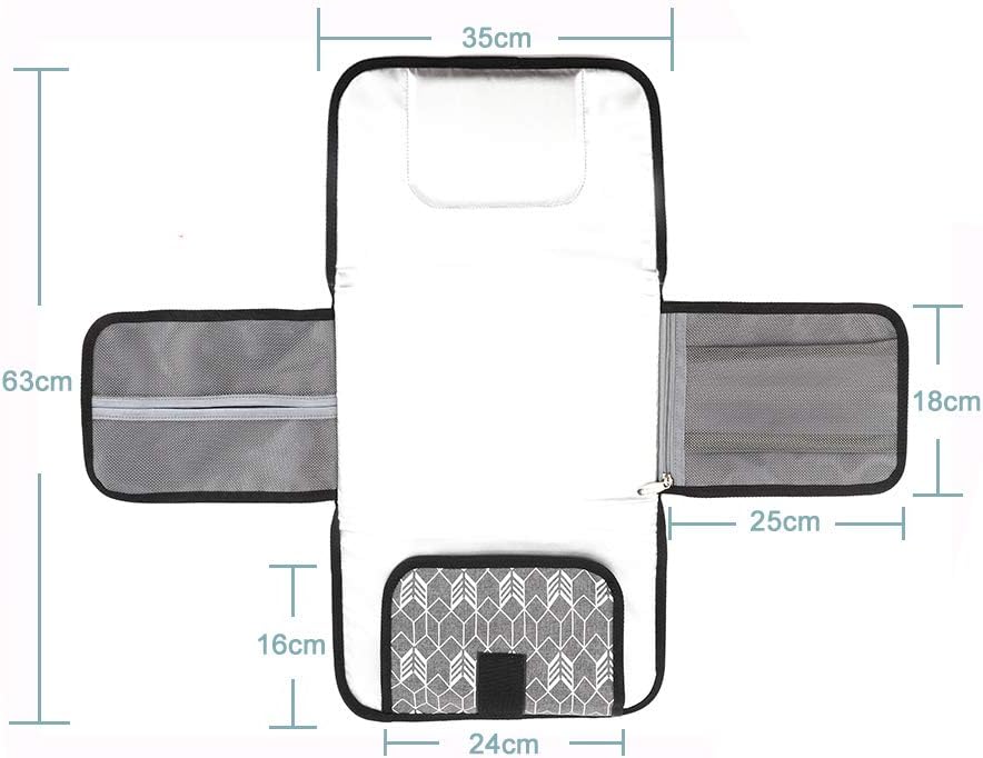 Thumbnail 5 de Lekebaby Portable Nappy Changing Mat with wipe pocket, grey