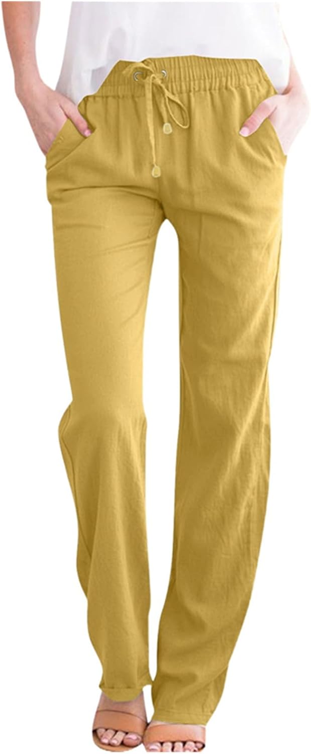 Thumbnail 6 de ZLQRSSWK Damen Leinenhose – Sommerfreizeit in Musselin, Gerade Geschnitten