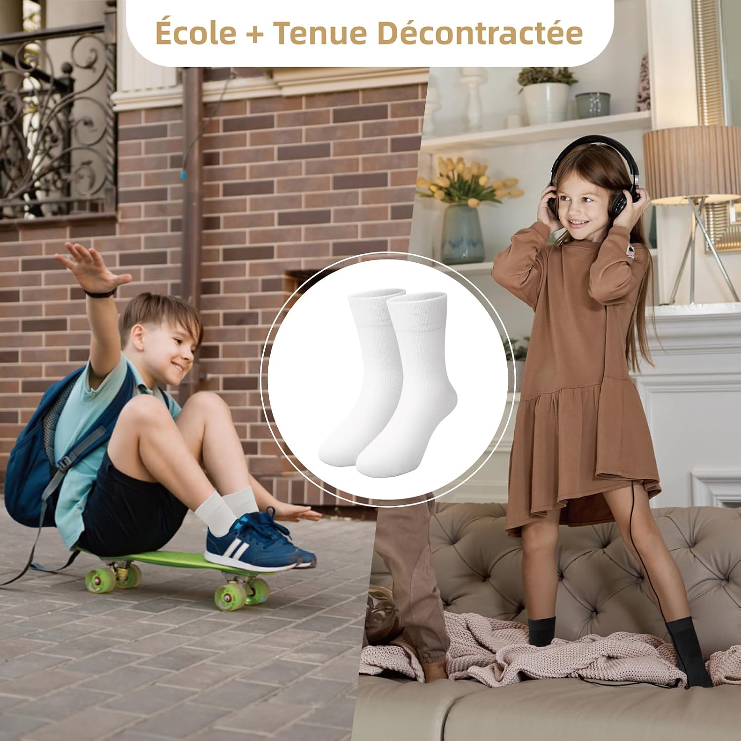 Thumbnail 6 de PUTUO Chaussettes Enfant 5 paires