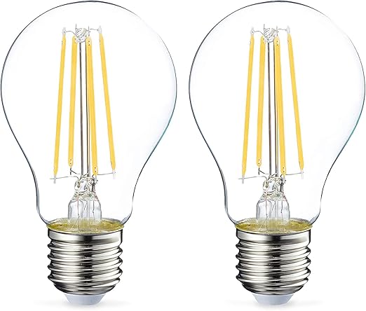 Detalle de Amazon Basics Bombilla LED E27 Edison, 7W, paquete 2