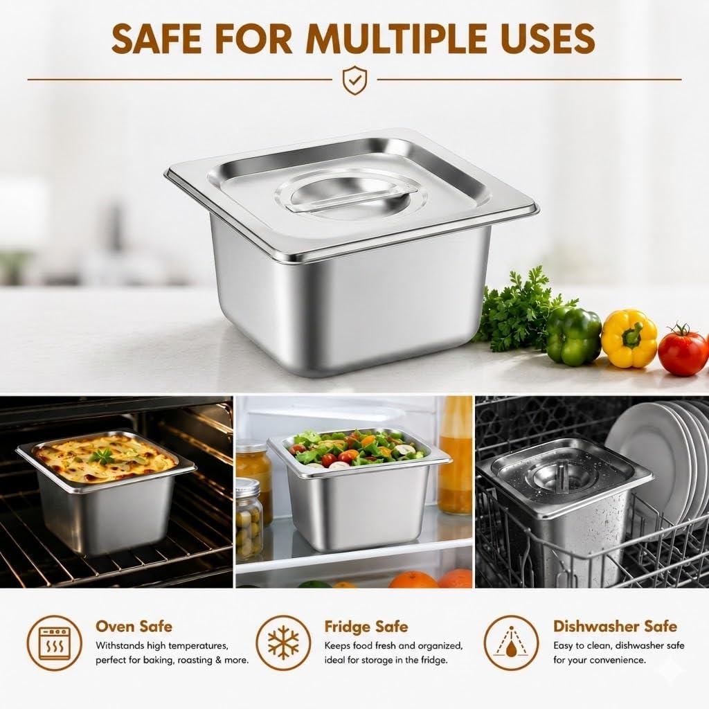 Thumbnail 6 de Stainless Steel Hotel Pans 1/6 Size