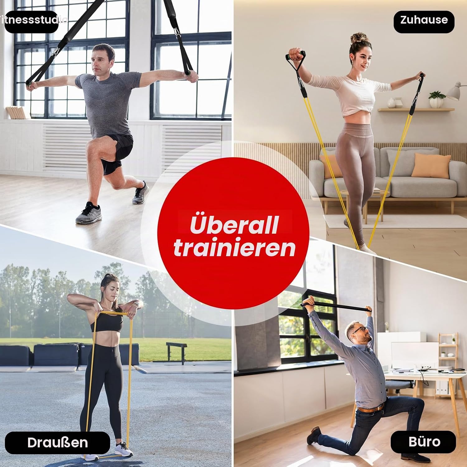 Detalle 2 de Fokky Fitnessbänder Set mit 3 Stärken