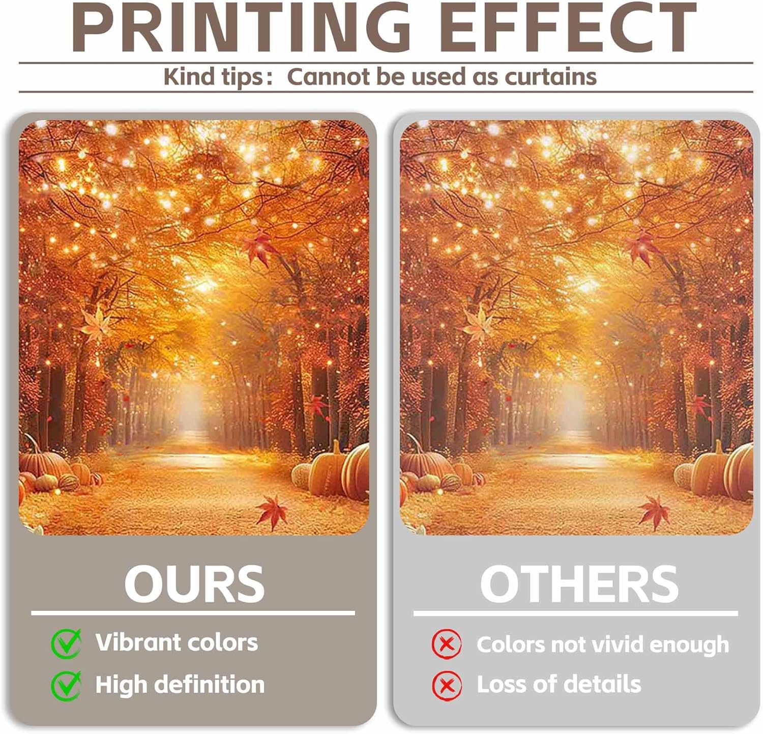 Thumbnail 3 de Luminora 7x5ft Orange Fall Backdrop – Autumn Maple Leaves & Pumpkin Friendsgiving Background