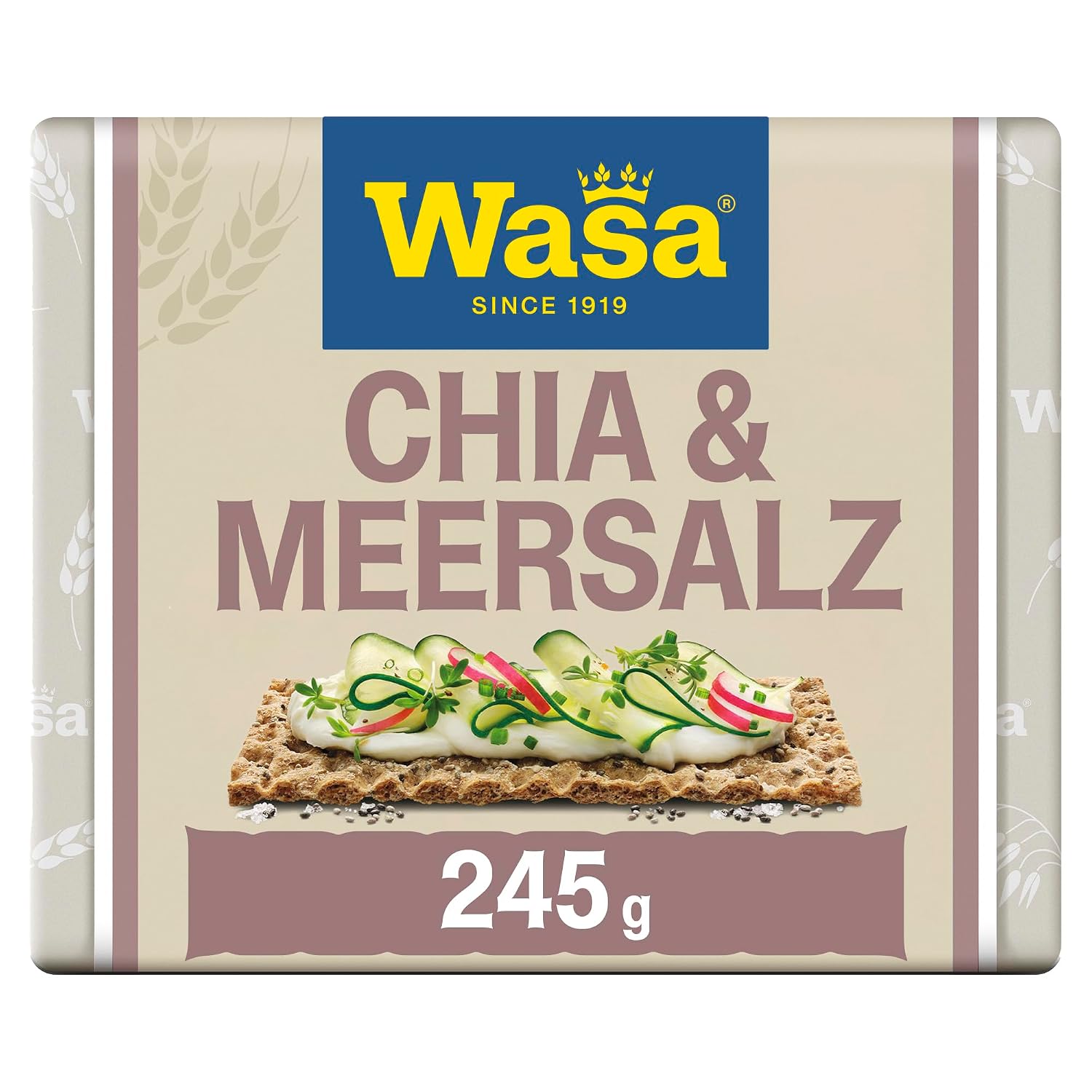 Detalle de Wasa Selection Chia & Meersalz – Roggenvollkornknäcke, 3er-Pack