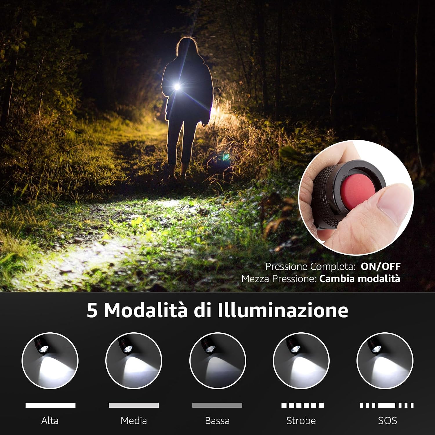 Thumbnail 2 de Lepro LE2050 Torcia LED 5 modalità