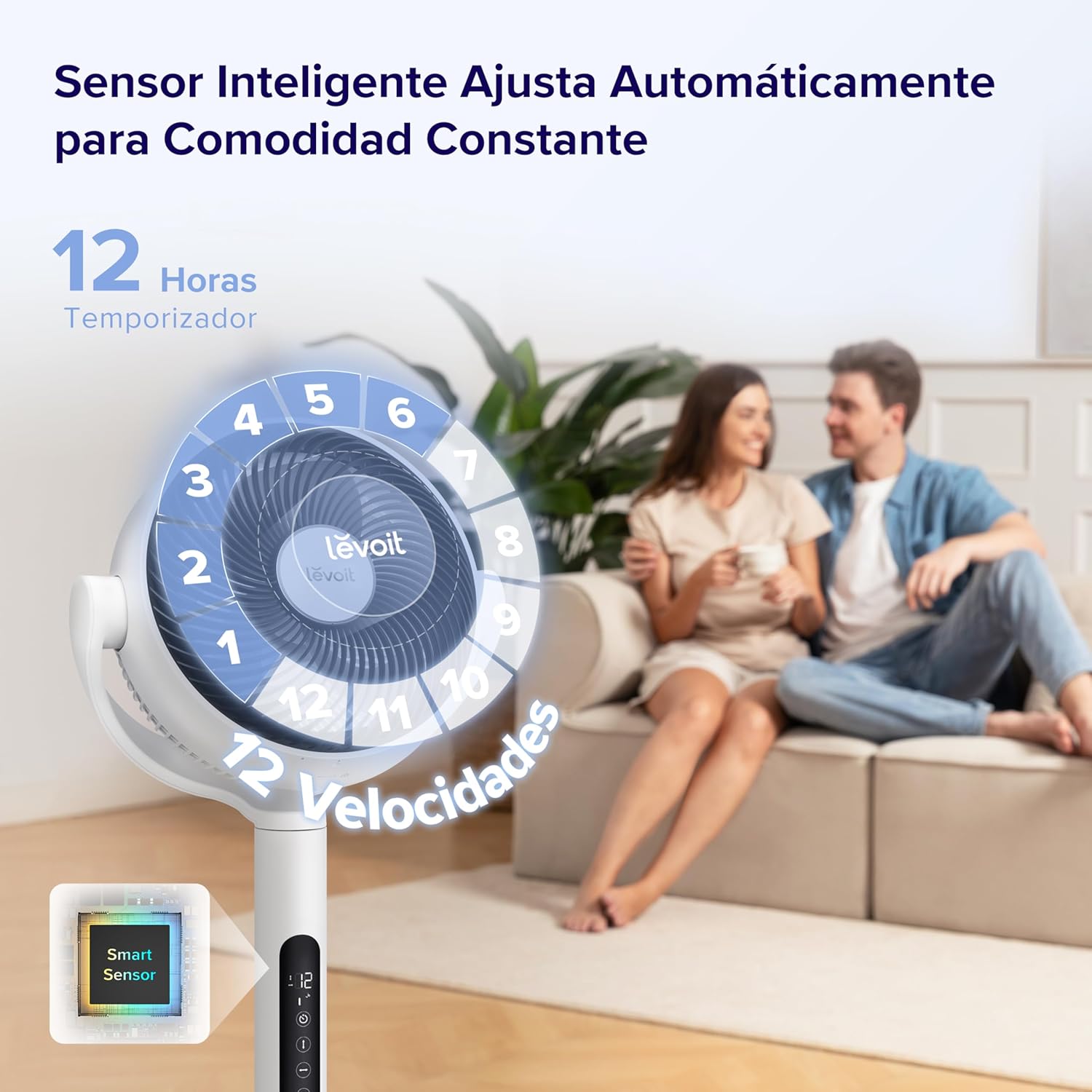 Thumbnail 5 de LEVOIT Ventilador de Pie Silencioso 20dB 🌀 12 Velocidades, Temporizador