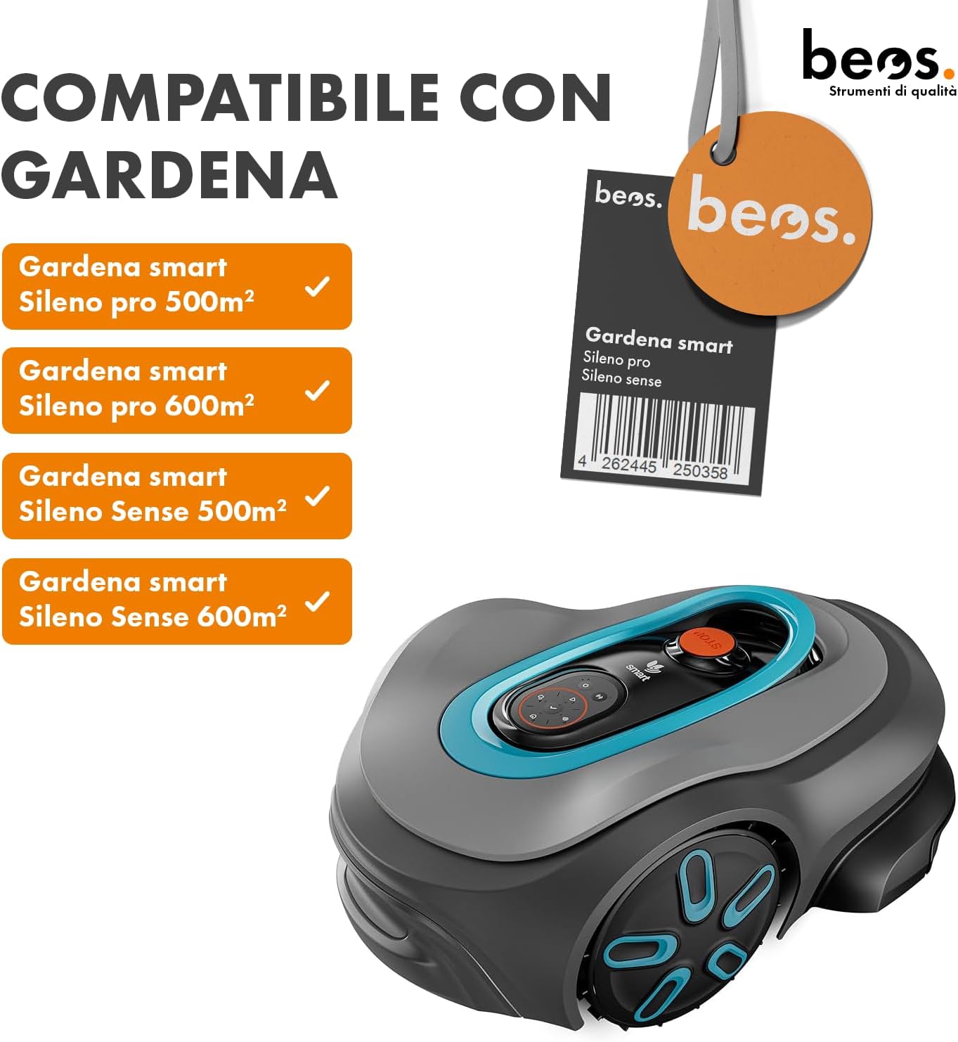 Thumbnail 1 de BEOS Disco di tuning per robot tosaerba (5 lame) per Gardena Smart Sileno Pro & Sense da Ø 142 mm