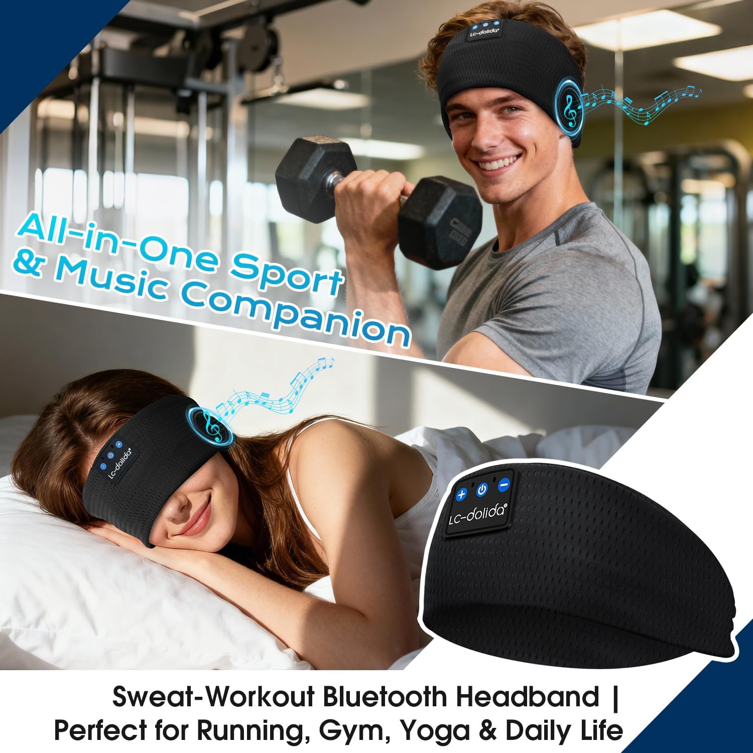 Thumbnail 1 de LC-dolida Sleep Headphones Headband 15h