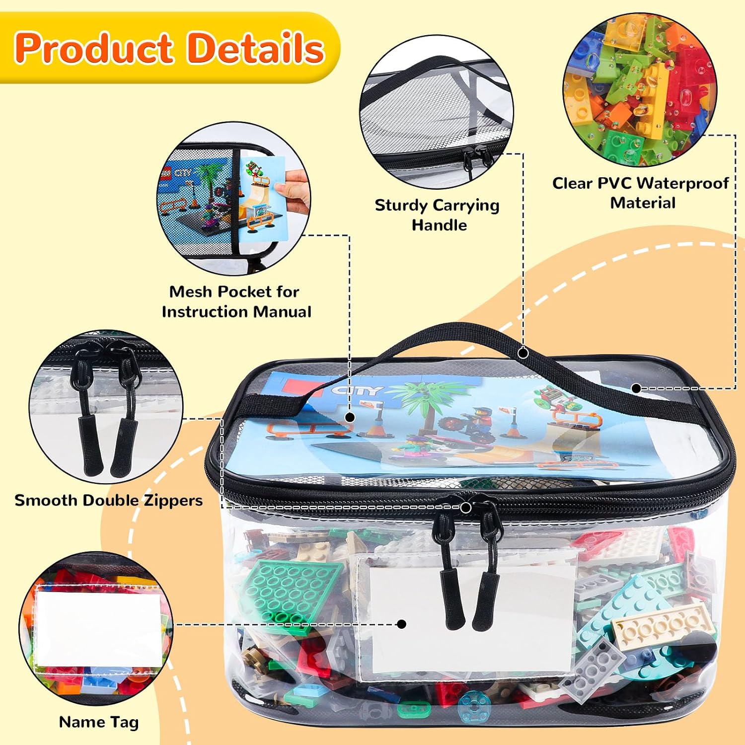 Detalle 2 de Tesuko 6 Pack Toy Storage Bag 9.45x6.7 in
