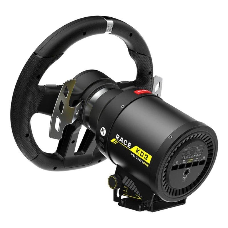 Detalle de VelocityOne Race KD3 Direct Drive de Turtle Beach: volante con pedales y gestión de carrera para Xbox y PC