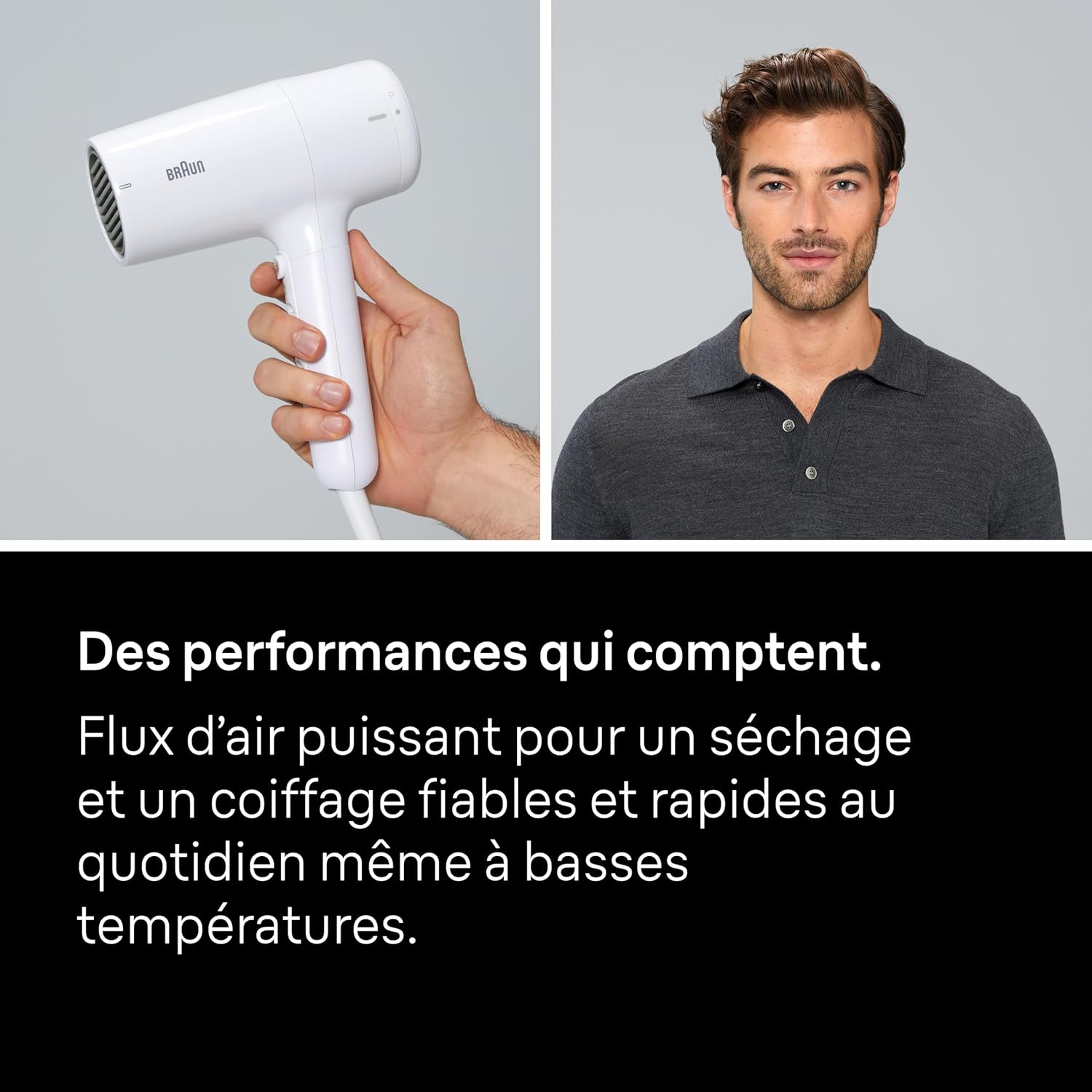 Thumbnail 6 de Braun HD2.1 Sèche-cheveux 2100 W avec concentrateur, 3 températures et 3 vitesses, BRHD210E