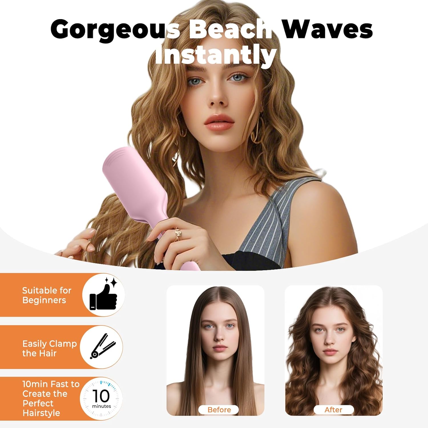 Thumbnail 1 de UMIGA Hair Waver for Women Hair Crimper (120–200°C) – 25mm Mermaid Waves, 30s Heat-Up, Dual Voltage