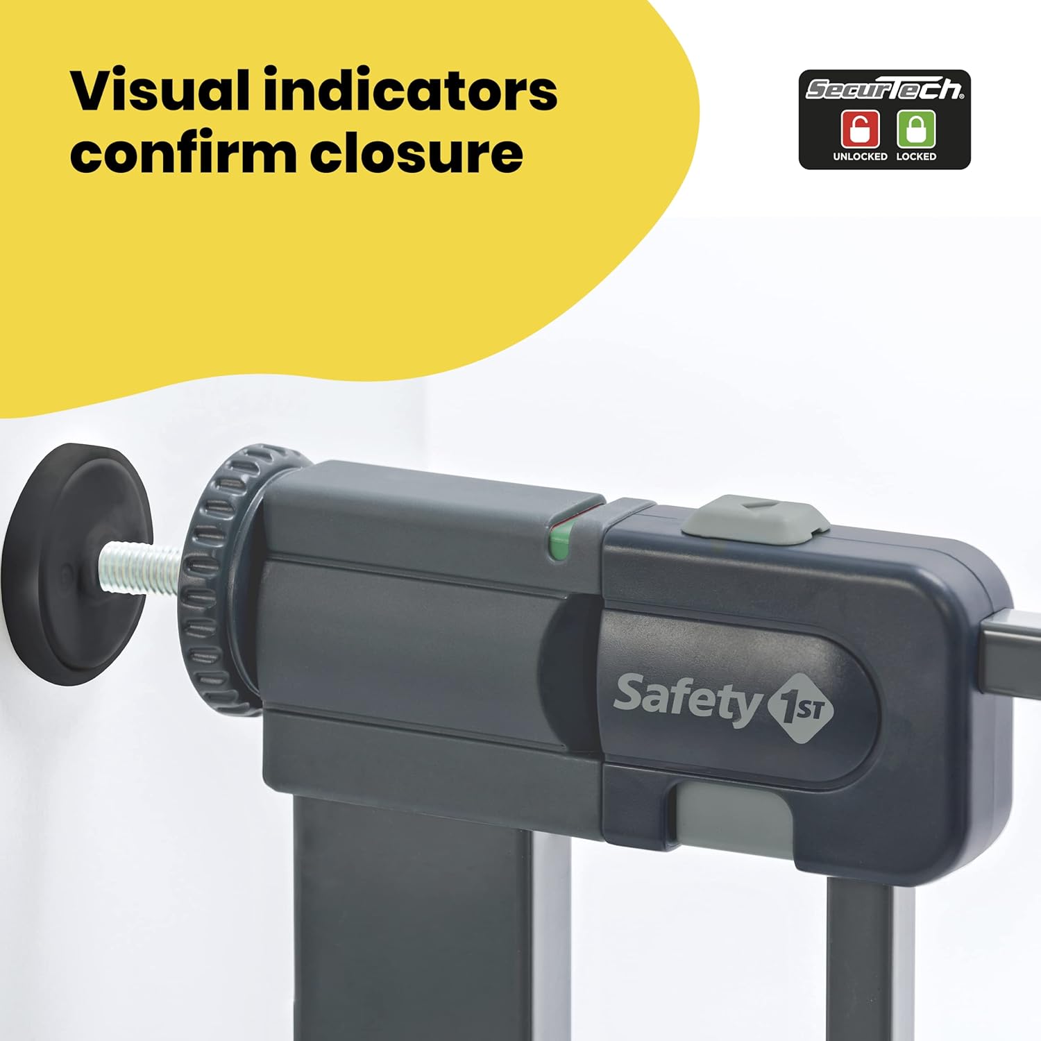 Detalle 2 de Safety 1st Easy Close Metal Gate: Pressure Fit Baby Gate, 73–80 cm (up to 108 cm with extensions) – Grey