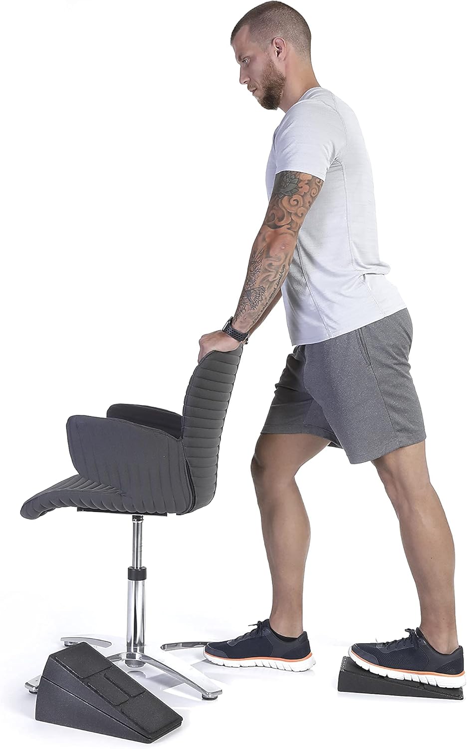 Thumbnail 4 de Lot de 3 planches d’étirement pour mollets BODYMATE (cales inclinées 9° et 18°, slant board)