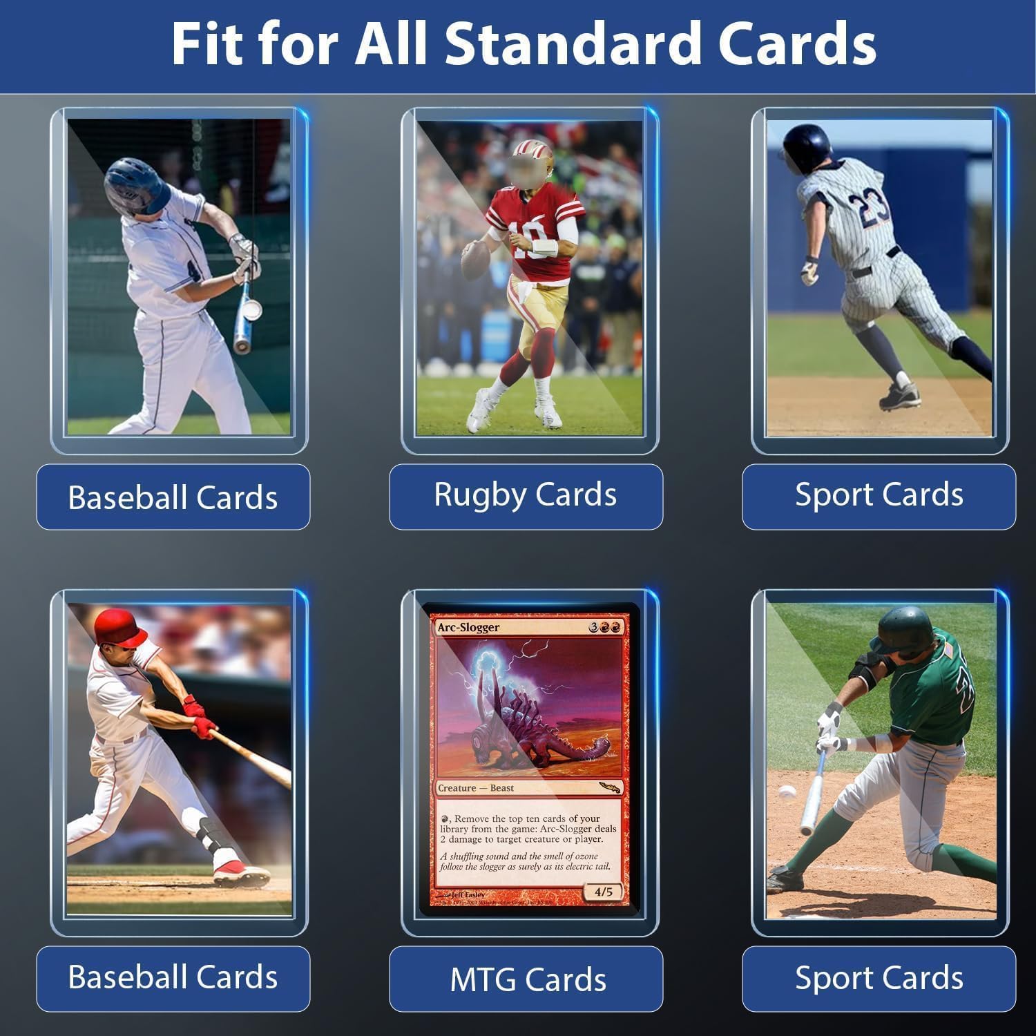 Detalle de 200 Hard Plastic Card Sleeves: Premium 3x4 Trading Card Protectors (100 Hard + 100 Soft)