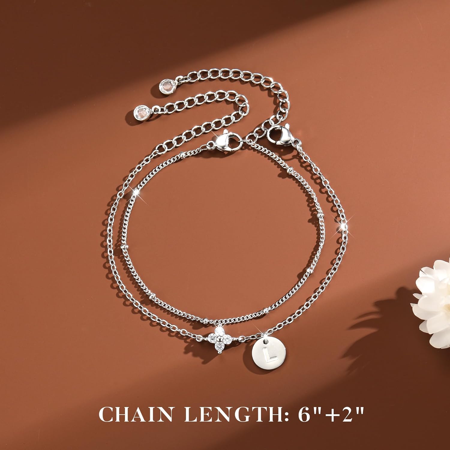 Thumbnail 4 de TINGN Muttertagsgeschenke Armband für Mama – Initialen & Vierblättriges Kleeblatt, 14K Gold