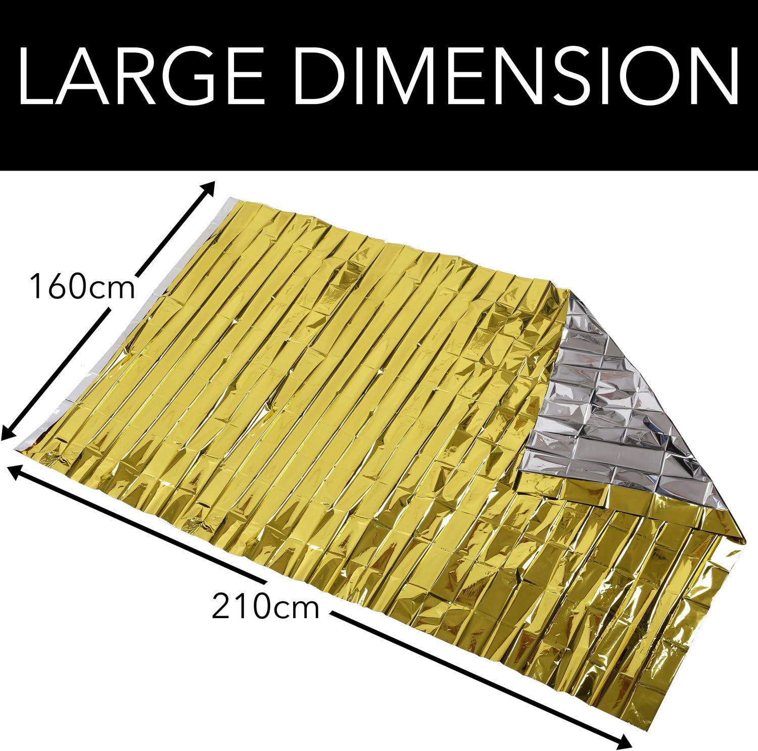 Detalle de Takit Couverture de Survie 5x – Extra Large 210 x 160 cm, Mylar Or Gris, Réutilisable et Imperméable