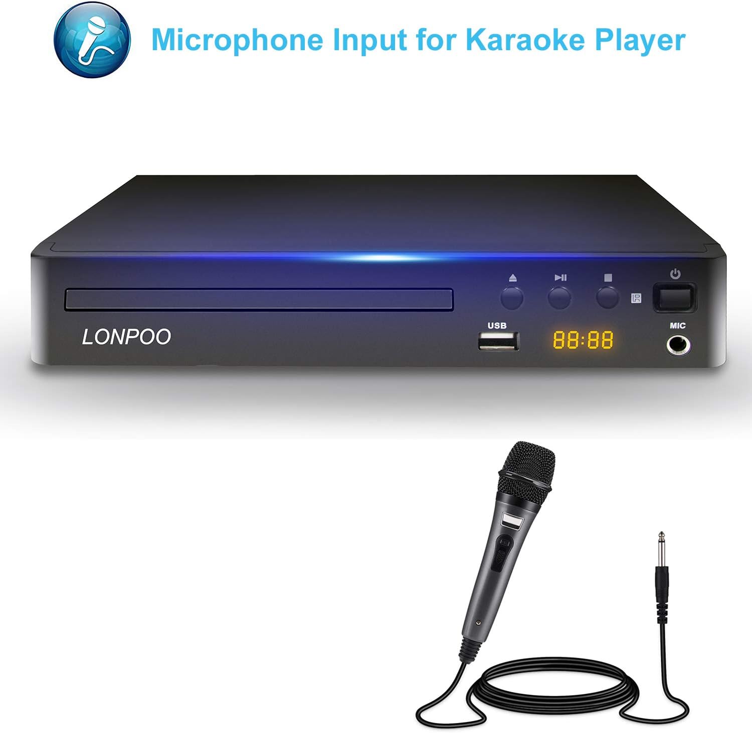 Detalle de LONPOO LP-099 lettore DVD multizona “region free” con HDMI, USB e telecomando