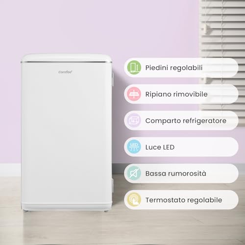 Detalle de COMFEE' RCD93WH2EURT(E) Mini Frigo 93L: Design retrò italiano con tecnologia moderna